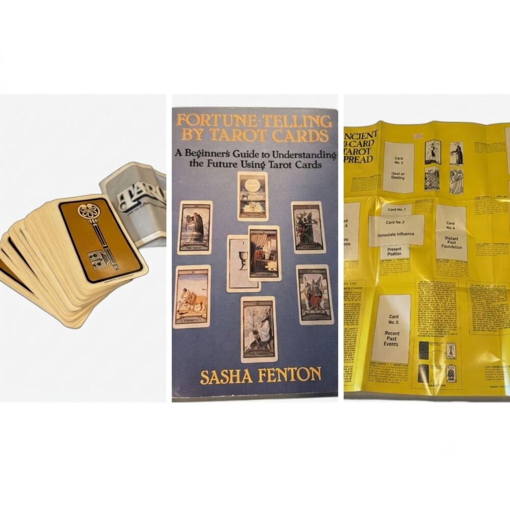 Vintage Hoi Polloi Tarot Cards 78 Card Deck 1972 Sasha Fenton Guide Book Spread